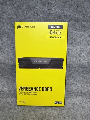 CORSAIR Vengeance 64GB (2x32GB) PC Memory RAM DDR5 5200 (PC5 41600) XMP - Image 1 of 2