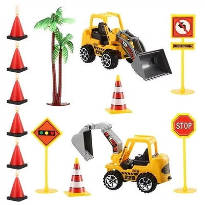 Juego de 14 velas de construcción para decoración de fiestas camión barricada adorno de pasteles Foto 1 de 4