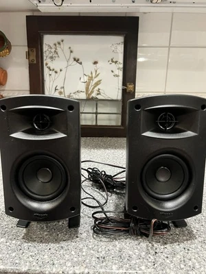 Klipsch ProMedia 2.1 THX Satellite Speakers Pair w/ Stands Tested Speakers ONLY - Image 1 of 4