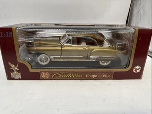 Vintage Yat Ming Road Legends 1949 Cadillac Coupe de Ville Gold 1:18 NIB - Picture 1 of 8