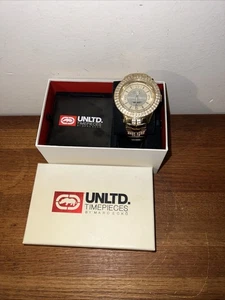 RARO Reloj de Cuarzo Vintage Marc Ecko Para Hombre E22581G1 The King Tono Dorado - Imagen 1 de 7