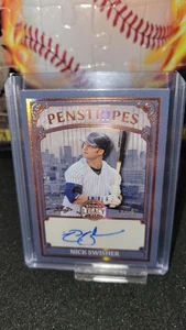 Nick Swisher 2025 Leaf Bronx Legacy Penstripes Autograph # /50. - Picture 1 of 2