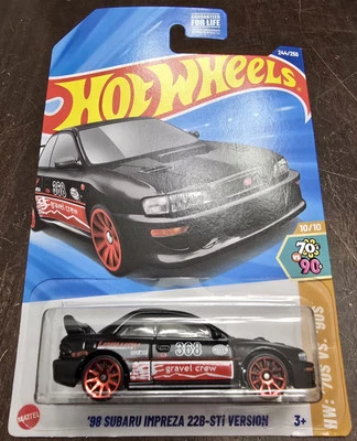 Hot Wheels 2025 '98 Subaru Impreza 22B-STi Versión Negro HW '70s VS. '90s *NUEVO* Foto 1 de 2