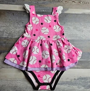 Birdie Bean Baseball Peplum Set Size 12-18 Months Pink - Picture 1 of 5