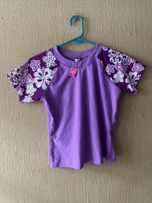 Xhilaration Girls Purple Swim Shirt Top Rash Guard UPF 50 Size XL 14  NWT - Image 1 of 4