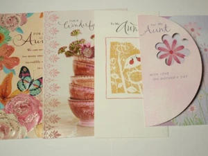 Lot 4 Hallmark Mother’s Day Greeting Cards – For Aunt - Picture 1 of 10