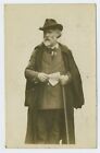 Bearded gentleman With Walking Cane Vintage Real Photograph Postcard D3