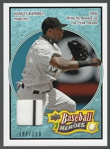 Hanley Ramirez 2008 Upper Deck Heroes Jersey Light Blue 100/200 Card# 68 - Picture 1 of 4