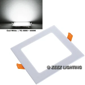 18W 8-Inch Square Cool White Ultra-Thin Canless LED Recessed Ceiling Panel Light - Picture 1 of 12