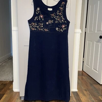 VTG White Stag Dress Womens 8 -10  Blue Maxi Sleeveless Embroidered Cottagecore - Image 1 of 4