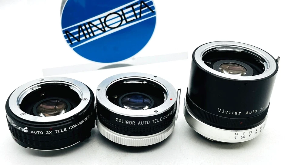 Para Minolta SR/MC/MD: 3 duplicadores de longitud focal, excelente estado Foto 1 de 3