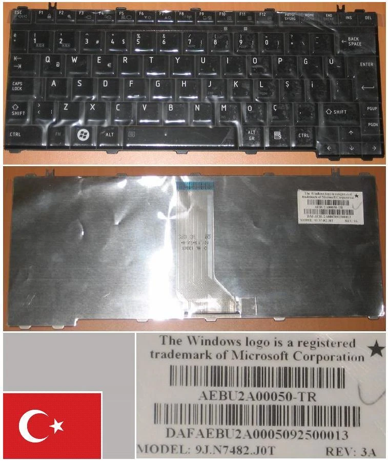 Keyboard qwerty Turkish TOSHIBA U400 M800 9J.N7482.J0T AEBU2A00050-TR Black - Image 1 of 1