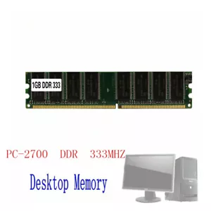 1GB DDR PC 2700 DDR 1 333MHZ Desktop PC Memory Module Computer Desktop DDR1 RAM - Picture 1 of 5