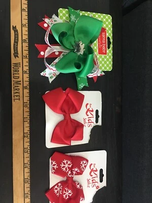 Papá Noel Baby Mud Pie Barrette Copo de Nieve Arco Nuevo 2 Arcos Gratis Lote Cabello  Foto 1 de 4