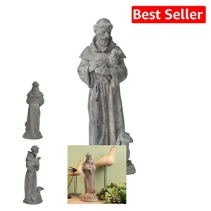 Woodland Vintage St Francis Garden Statue - 15.2 Inch Gift for Nature Lovers - Picture 1 of 12