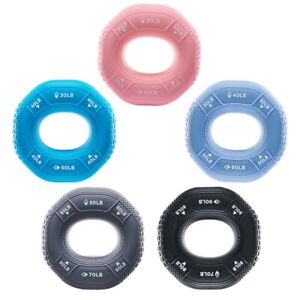 Portable Silicone Hand Grip Ring 20-90LB Finger Trainer Grip Strength Sport