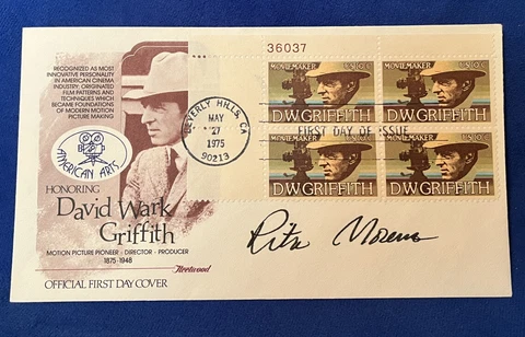 HONORING D.W. GRIFFITH 1975 FDC SIGNED BY RITA MORENO AUTOGRAPH Cover