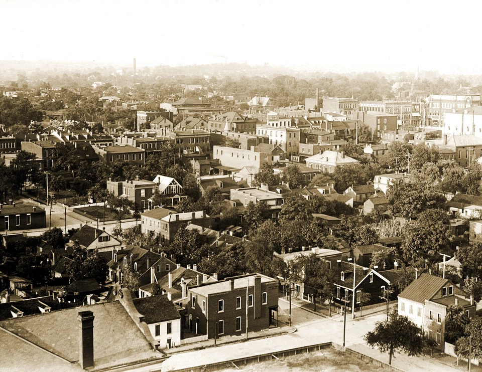 1910 Aerial View of Belleville, Illinois Vintage Photograph 8.5" x 11" Reprint - Image 1 of 1