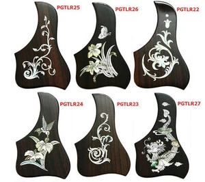 Acoustic guitar pickguard Rosewood Rightside 1p with abalone inlaid pattern - Picture 1 of 9