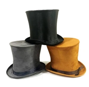 Tall Top Hats Bell Hat Fancy Dress Costume Halloween Victorian Steampunk - Picture 1 of 5