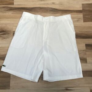 Lacoste Sport Mens Shorts Size 7 White Light Weight Shorts