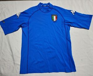 KAPPA ITALY 2000 2002 VINTAGE HOME FOOTBALL SHIRT SOCCER JERSEY SIZE LARGE BLUE