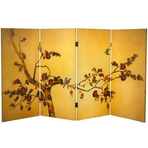 3 ft. Short Double Sided Birds on Plum Tree Canvas Room Divider - Picture 1 of 1