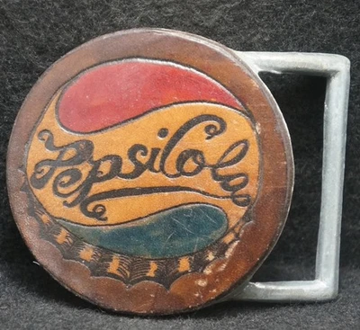 XC21126 VINTAGE AÑOS 70 **PEPSI COLA** SODA POP FUENTE BEBIDA CUERO HEBILLA Foto 1 de 2