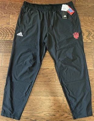 Pantalones deportivos Adidas Collegiate IU para hombre 2XL negros ajustados Indiana Hoosiers nuevos con etiquetas Foto 1 de 4