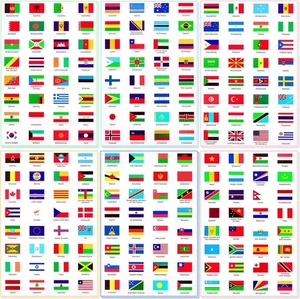 Calcomanías adhesivas de bandera de país surtidas del mundo 384 piezas  - Imagen 1 de 7