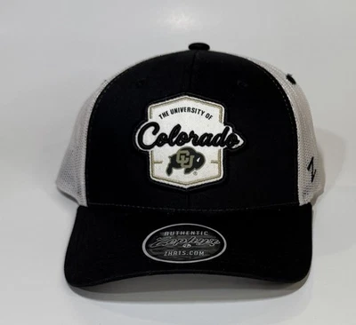 Colorado Buffaloes Hat Zephyr Adjustable Black White Mesh Baseball Cap - Image 1 of 4
