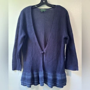 Rugby Ralph Lauren 100% Linen One Front Button Sweater Cardigan - Picture 1 of 13