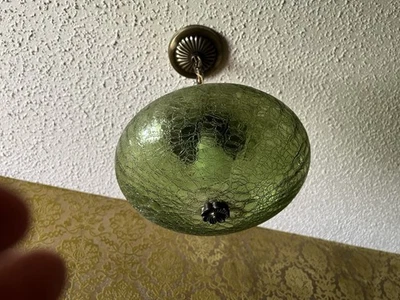 Lámpara globo vidrio verde años 70 MCM Hacer oferta****leer**** Foto 1 de 4