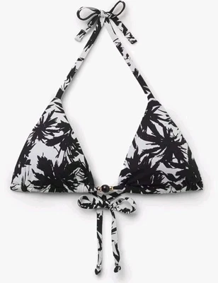 Traje de baño triángulo para mujer CALZEDONIA Top palmeras blanco y negro talla-M-36 Foto 1 de 3