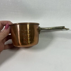 Vintage Copper Aluminum Measuring Cup with Brass Handle 1 Cup - Picture 1 of 10