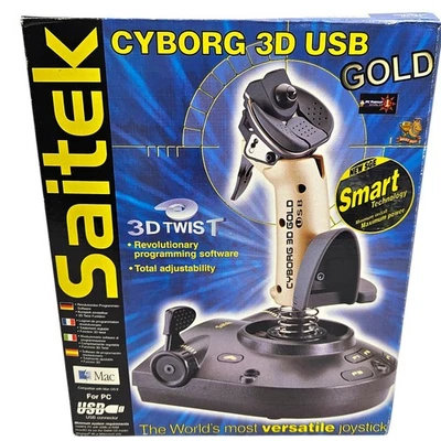 Saitek Cyborg 3D Gold USB Joystick JI3G For Flight Sim– Unused in Box. SZ6860885 - Image 1 of 4