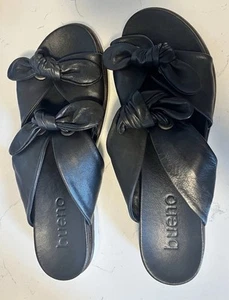 BUENO JOLEY BLACK LEATHER SANDALS FOR WOMEN EU 41 US 9.5 - Picture 1 of 3
