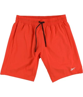 Reebok Mens Solid Athletic Workout Shorts, Orange, Small - Image 1 of 2