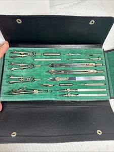 Vintage Oppleman Drafting Tools France Calipers Kit 979 /17 Pc Original Case - Picture 1 of 10
