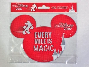 Run Disney World Disneyland 2016 Mickey Car Fridge Magnet Every Mile is Magic - Picture 1 of 3