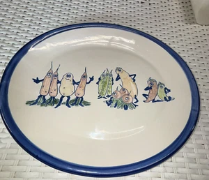 VTG Veggie Folk Louisville Stoneware 15" OVAL PLATTER Anthropomorphic Vegetable - Picture 1 of 6
