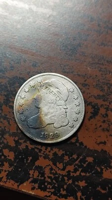 Монета номиналом 10 центов 1829 с крышкой маленькая чистая T801 - Изображение 1 из 2