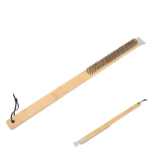 Pizza Oven Brush Steel Wire Pizza Stone Cleaning Brush With Scraper Oven Clean - Picture 1 of 10