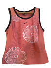 NIKE DRI-FIT ACTIVE ATHLETIC GYM TANK TOP ~ Coral, Geo Pattern ~ Womens Sz Small