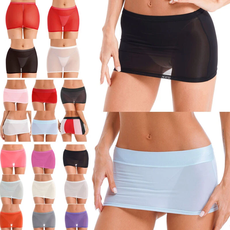 UK Freebily Women's Semi See Through Miniskirt Low Rise Pencil Skirt Nightwear - Image 1 of 1