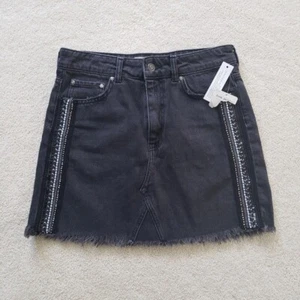 Falda de mezclilla negra Free People nueva con etiquetas - Imagen 1 de 12