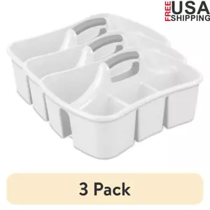 3 Pack Divided Utility Caddy Easy Carry Storage Organizer Home Cleaning Supplies - Picture 1 of 11