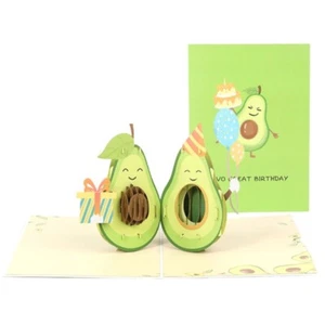 3D up Avocado Birthday Card Surprise Mysterious for Children Kids Girl Boys - Picture 1 of 8