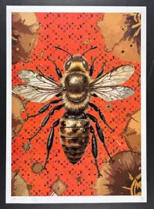 DEATH NYC 45x32cm Ltd Ed Signed Graffiti Pop Art Print, COA Honey Bee LV - Picture 1 of 2