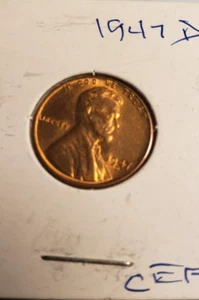 Lincoln Wheat Penny 1947 D elección extremadamente buen estado - Imagen 1 de 3